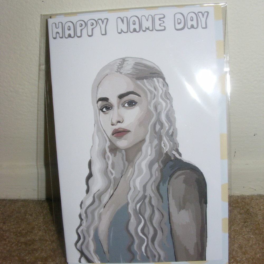 Game of Thrones Daenerys Happy Name Day Card handmade